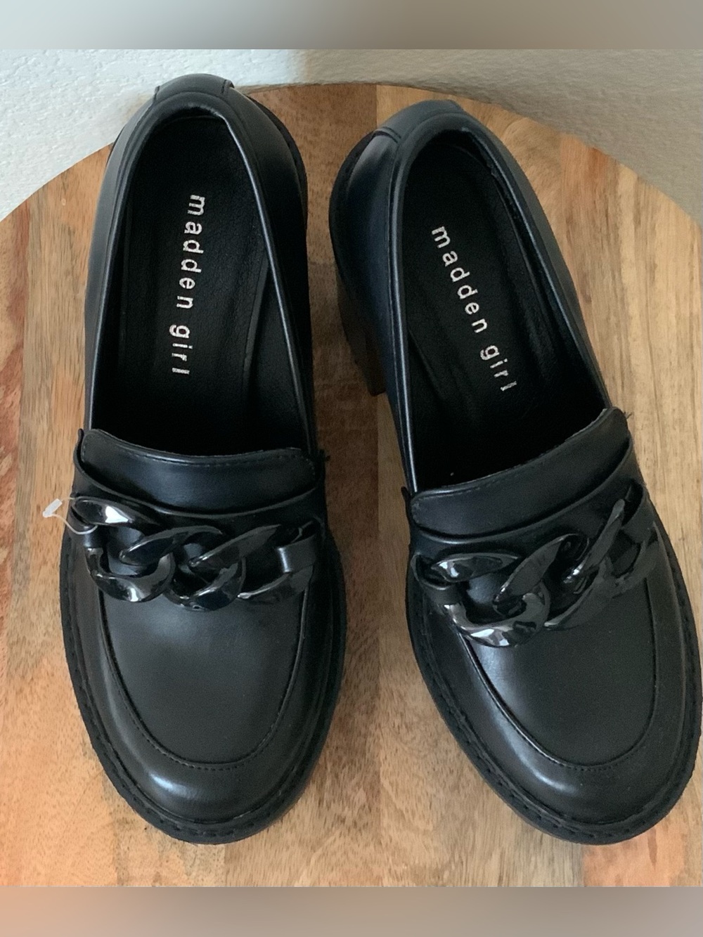 Madden Girl Black Hoxtonn platform Loafers
